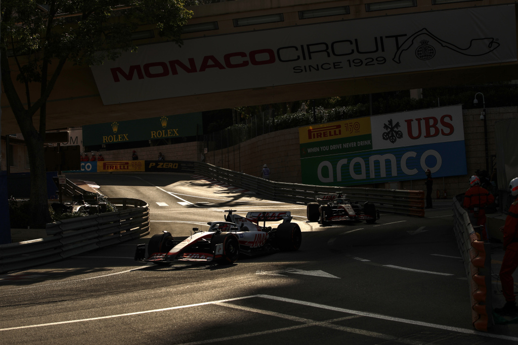 Kevin Magnussen and Mick Schumacher during last year's Monaco Grand Prix